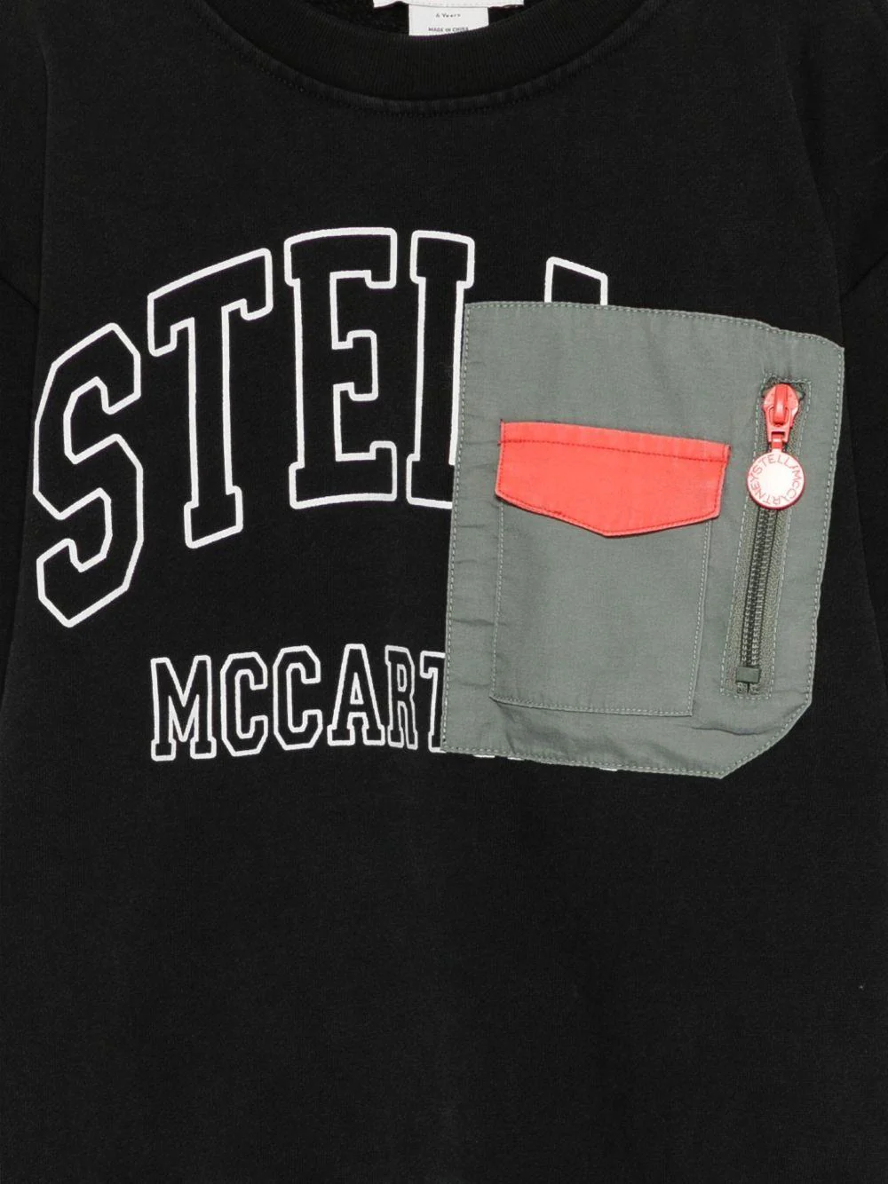 Felpa per bambino Stella McCartney Kids nero con tasca applicata con logo - Image 2