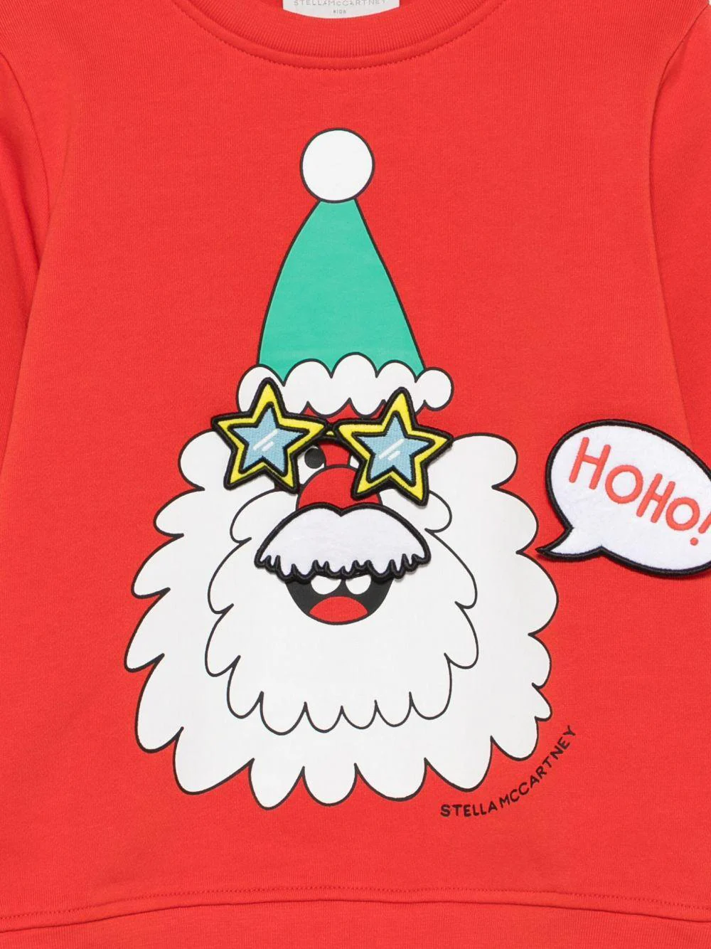 Felpa per bambino Stella McCartney Kids rossa con stampa di Babbo Natale - Image 2