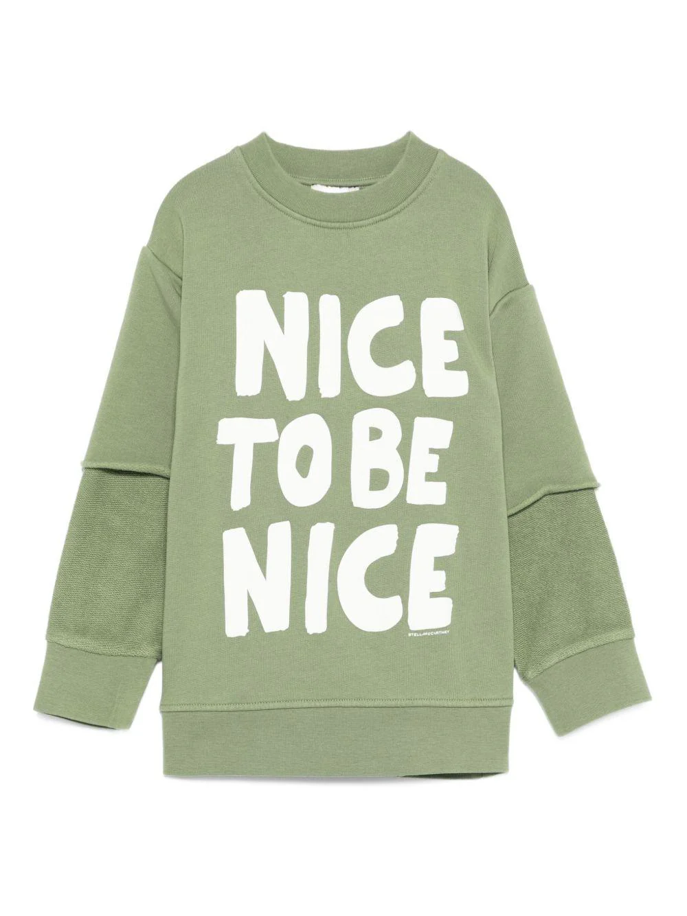 Felpa per bambino Stella McCartney Kids verde con design a strati