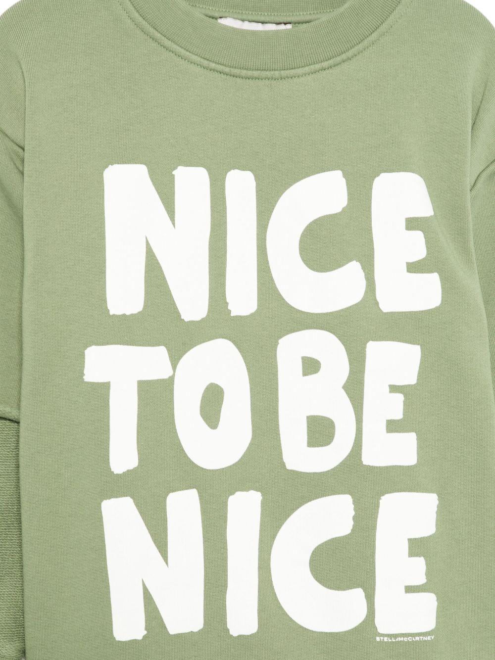 Felpa per bambino Stella McCartney Kids verde con design a strati - Image 2