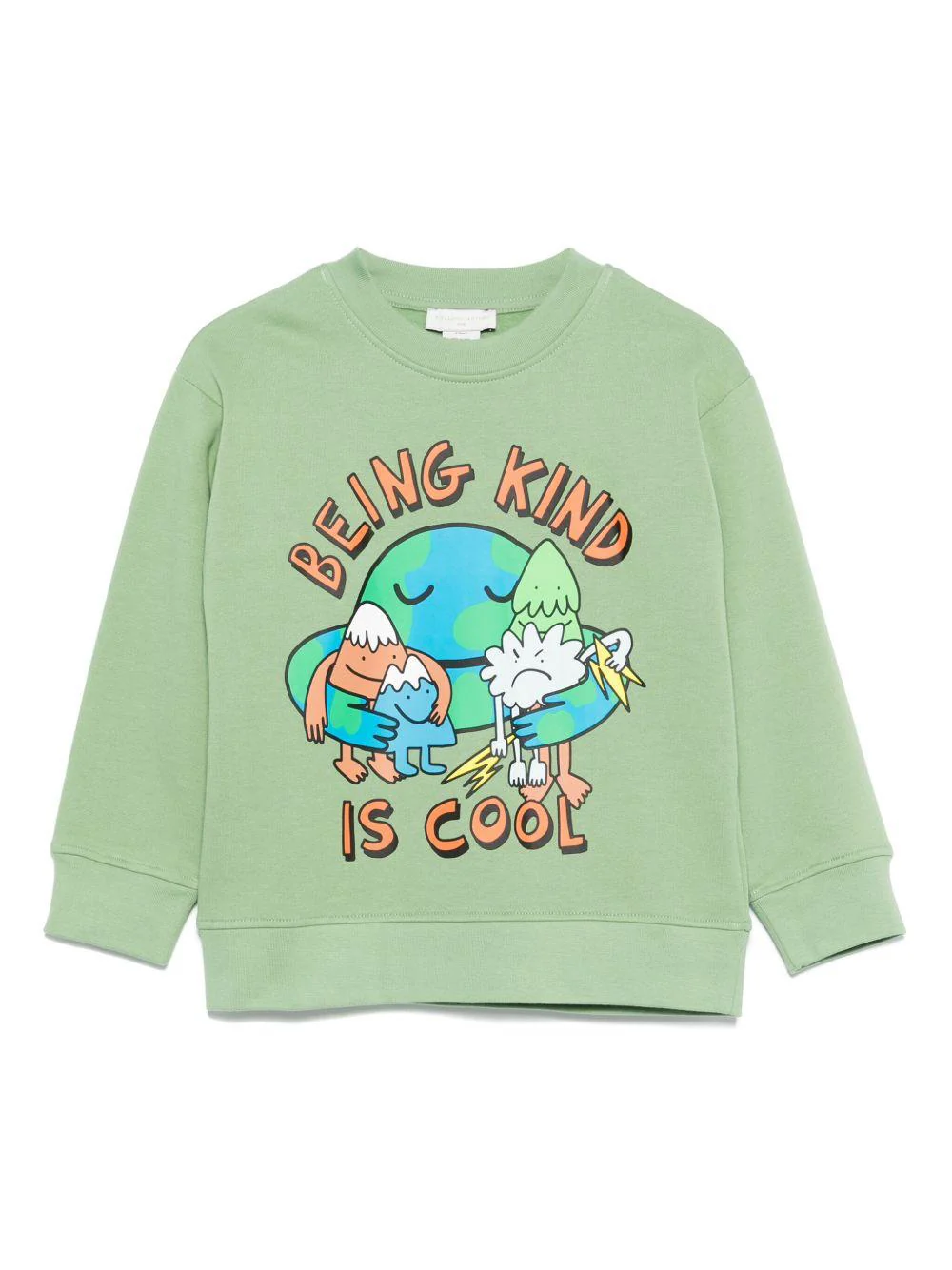 Felpa per bambino Stella McCartney Kids verde con stampa grafica