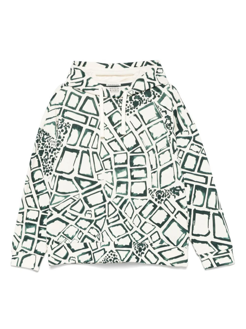 Felpa per donna Scotch & Soda beige con cappuccio con coulisse