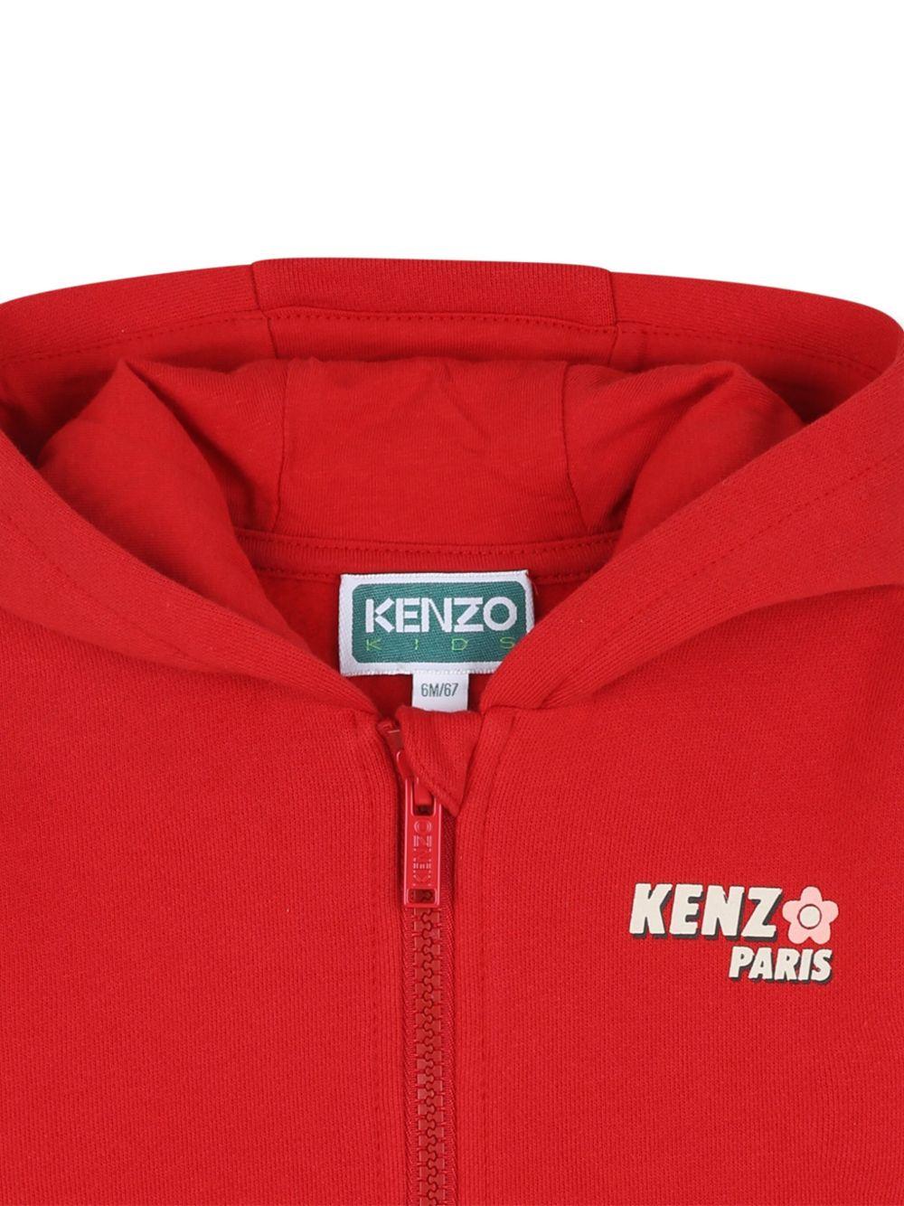 Felpa per neonata Kenzo Kids rossa con stampa con logo - Image 2