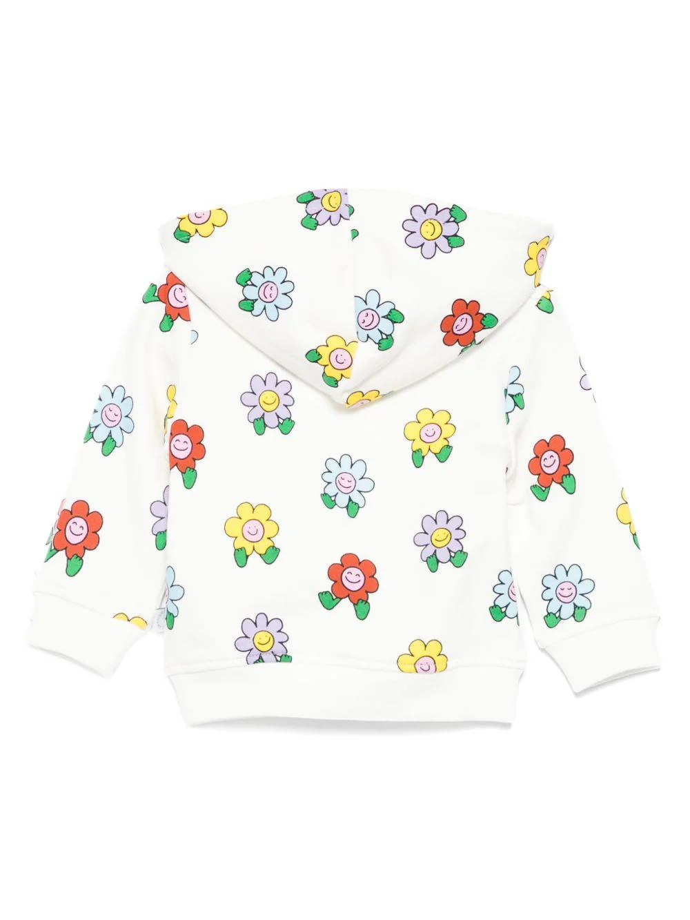 Felpa per neonata Stella McCartney Kids bianco con stampa floreale e cappuccio - Image 2