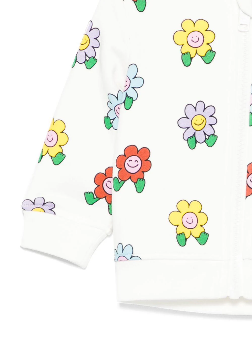 Felpa per neonata Stella McCartney Kids bianco con stampa floreale e cappuccio - Image 3