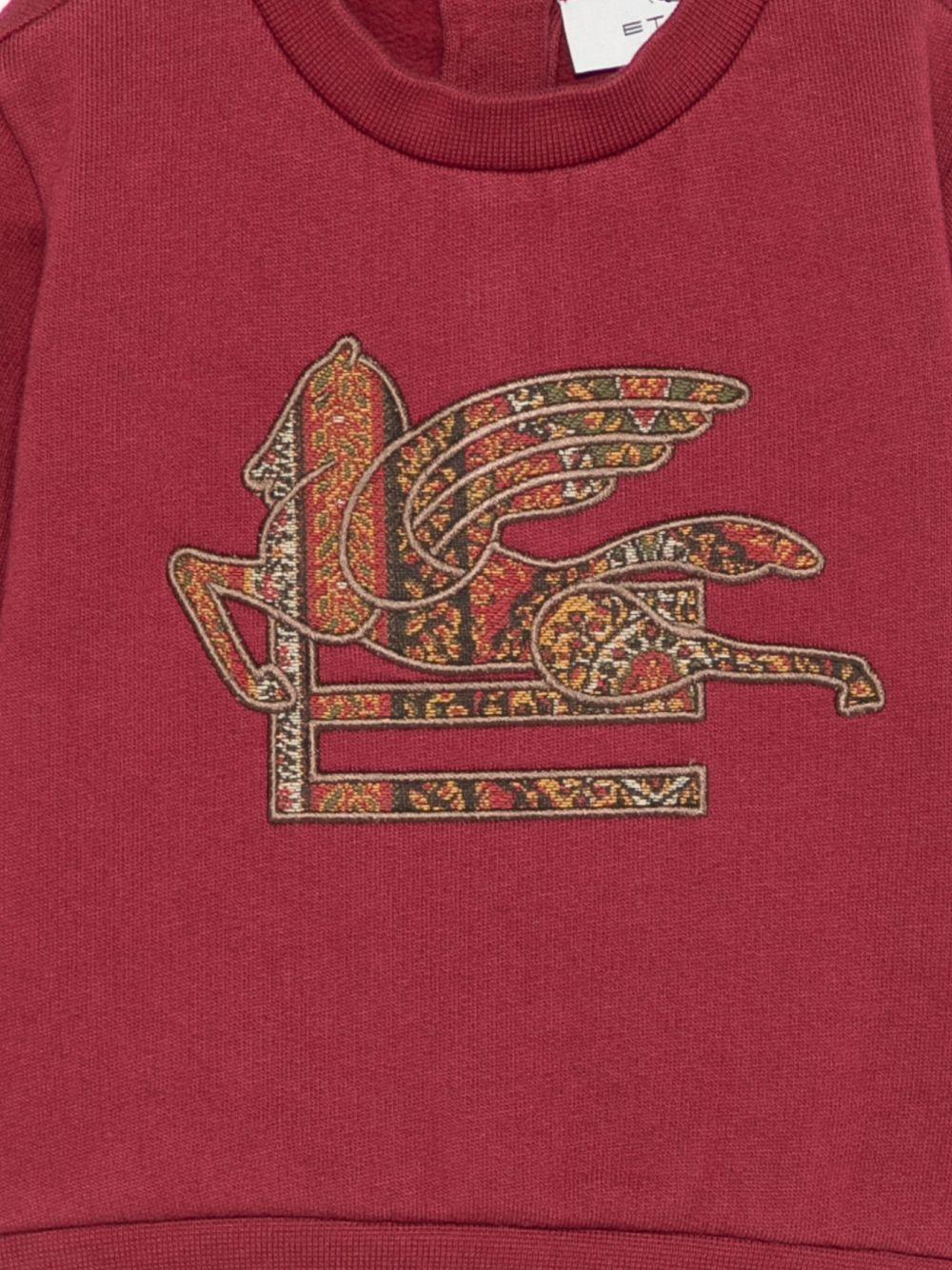 Felpa per neonati Etro Kids rossa con ricamo Pegaso e chiusura con bottoni - Image 3