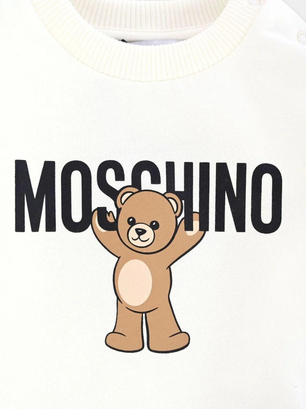 Felpa per neonati Moschino Kids bianco con logo Teddy Bear - Image 3