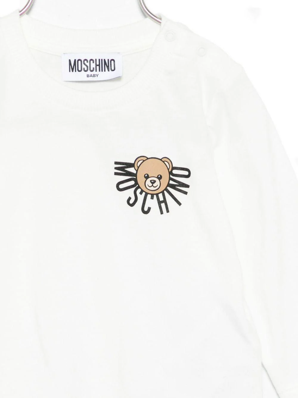 Felpa per neonati Moschino Kids bianco con stampa Teddy - Image 2