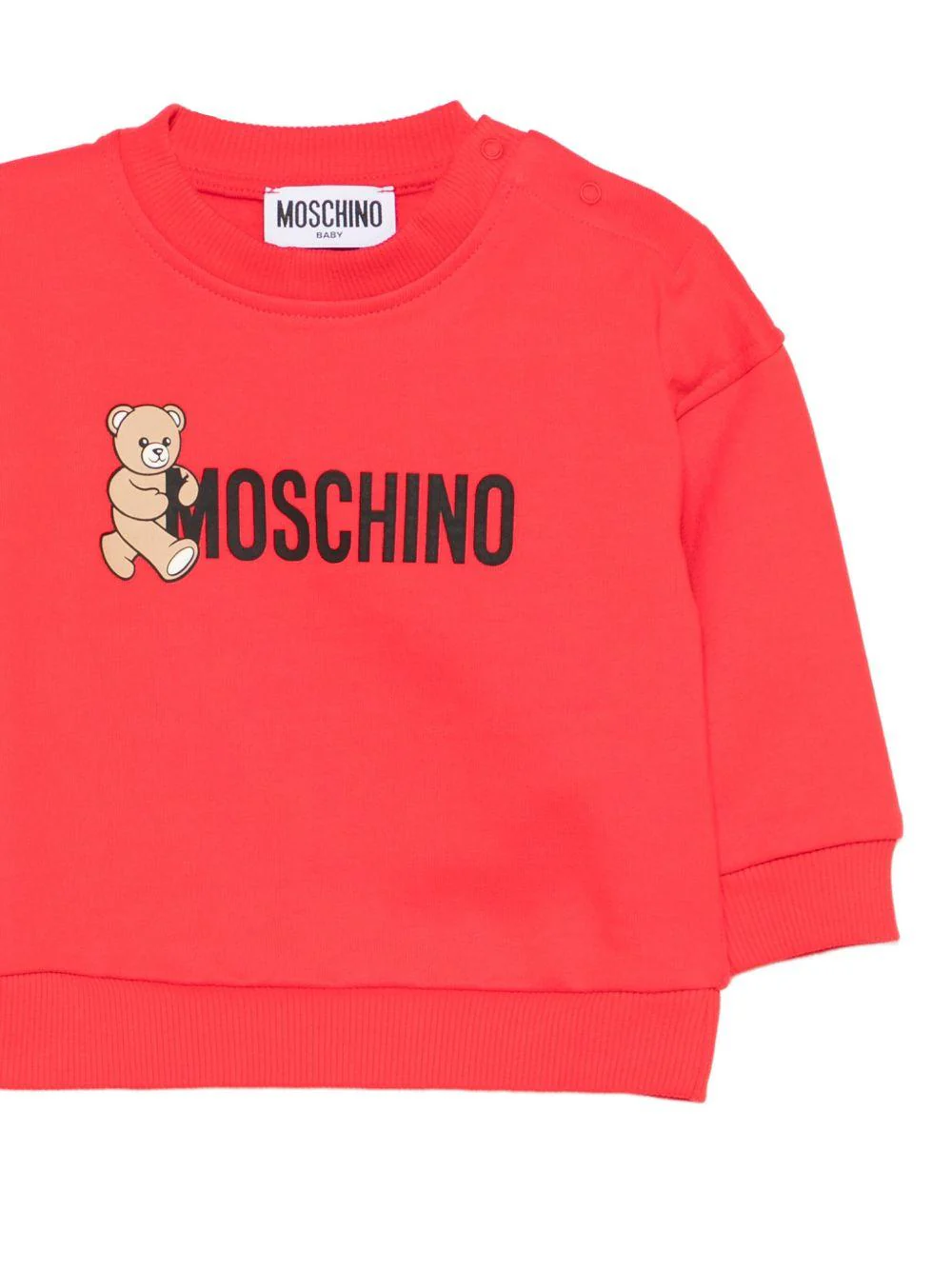 Felpa per neonati Moschino Kids rossa con logo Teddy - Image 3
