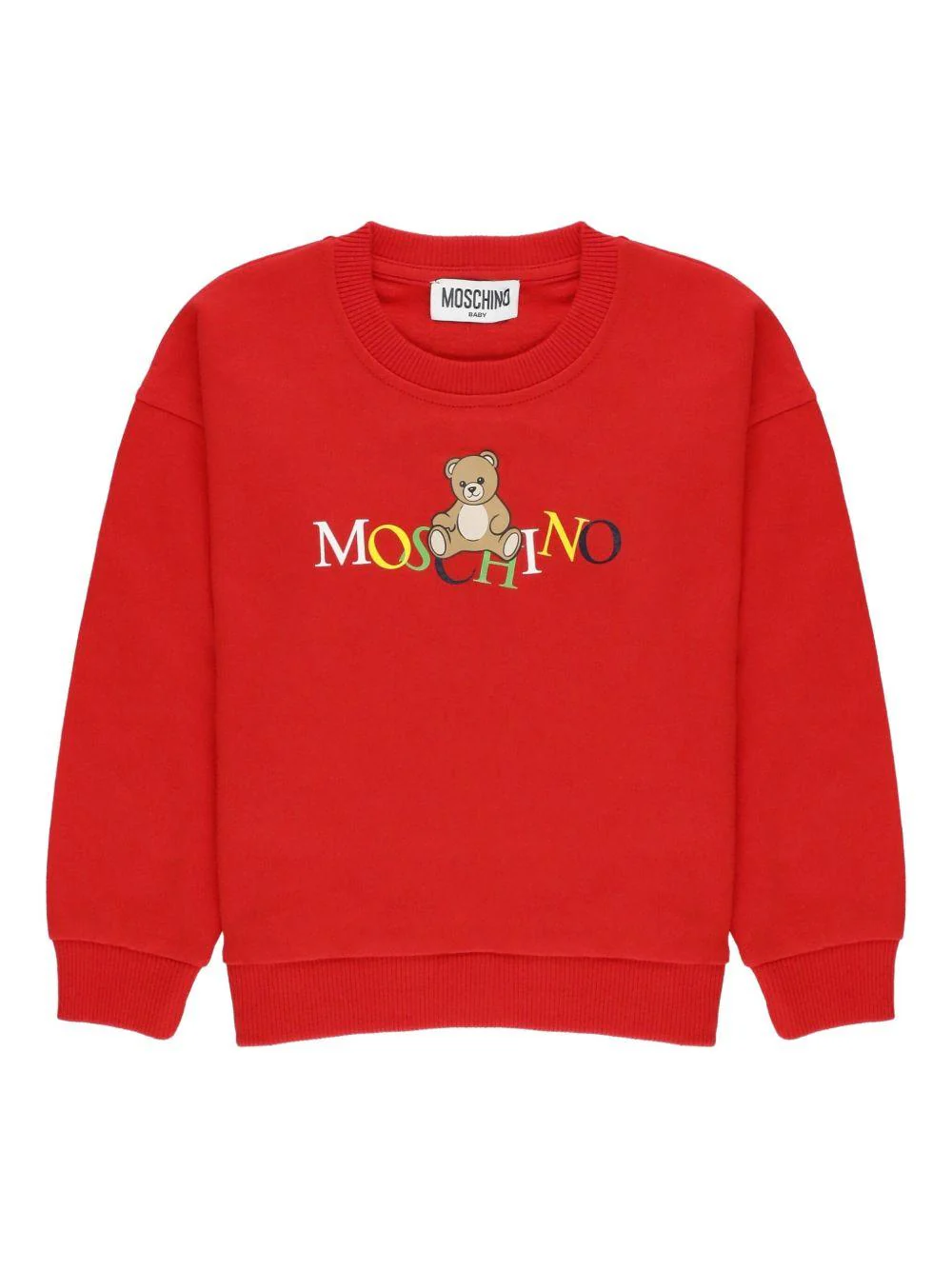 Felpa per neonati Moschino Kids rossa con motivo Teddy