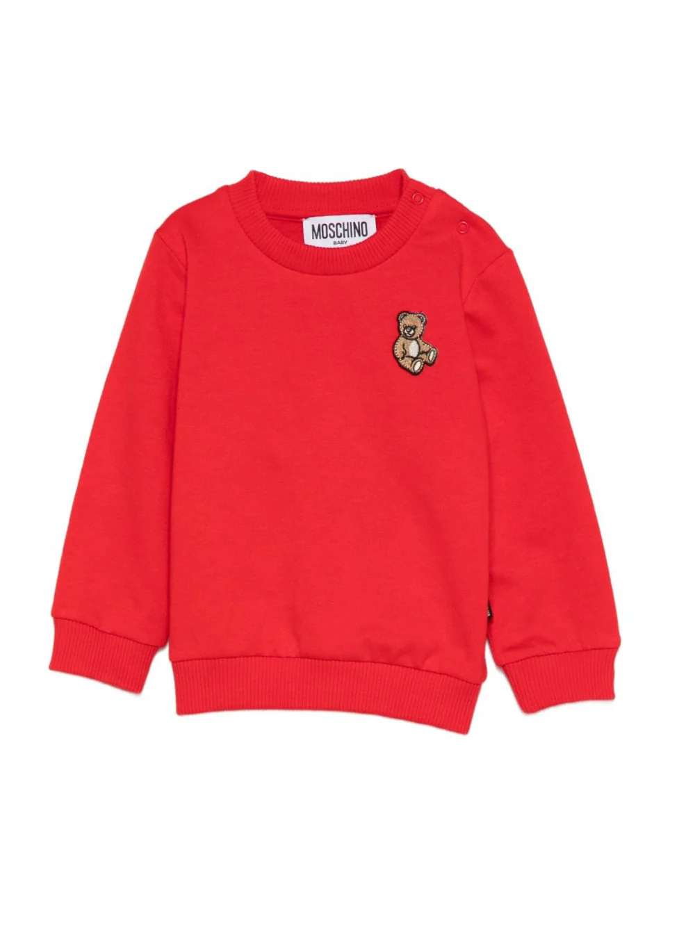 Felpa per neonati Moschino Kids rosso con logo Teddy Bear