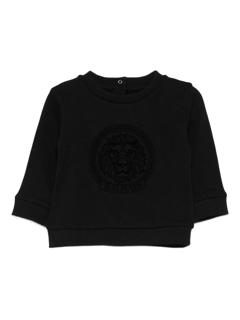 Felpa per neonato Balmain Kids nero con testa di leone