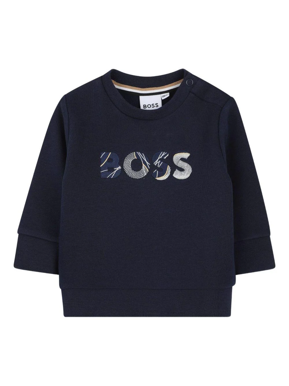 Felpa per neonato Boss Kidswear blu con applicazione logo