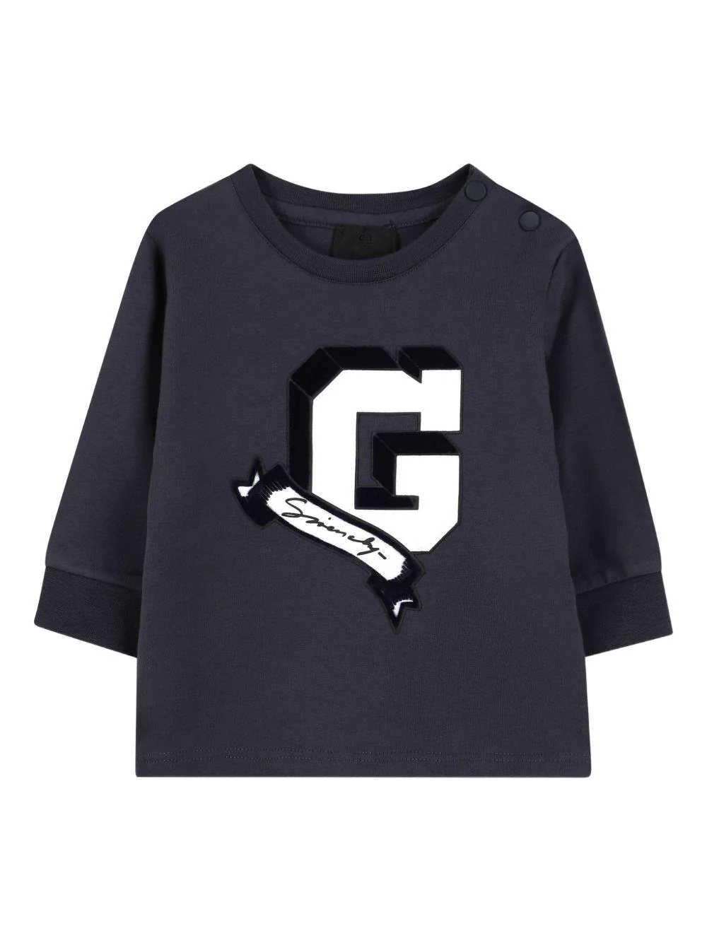 Felpa per neonato Givenchy Kids blu con applicazione con logo
