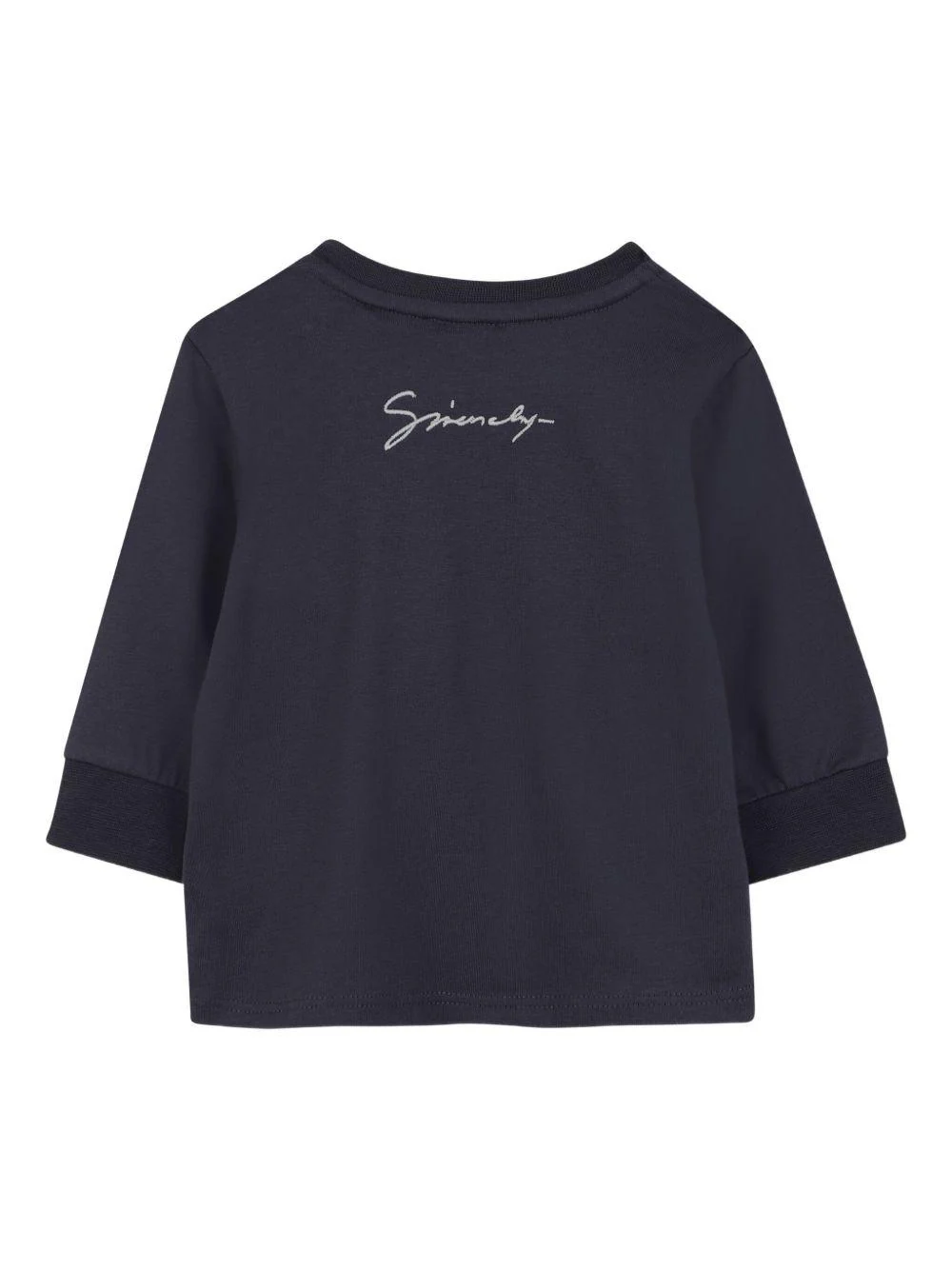 Felpa per neonato Givenchy Kids blu con applicazione con logo - Image 2