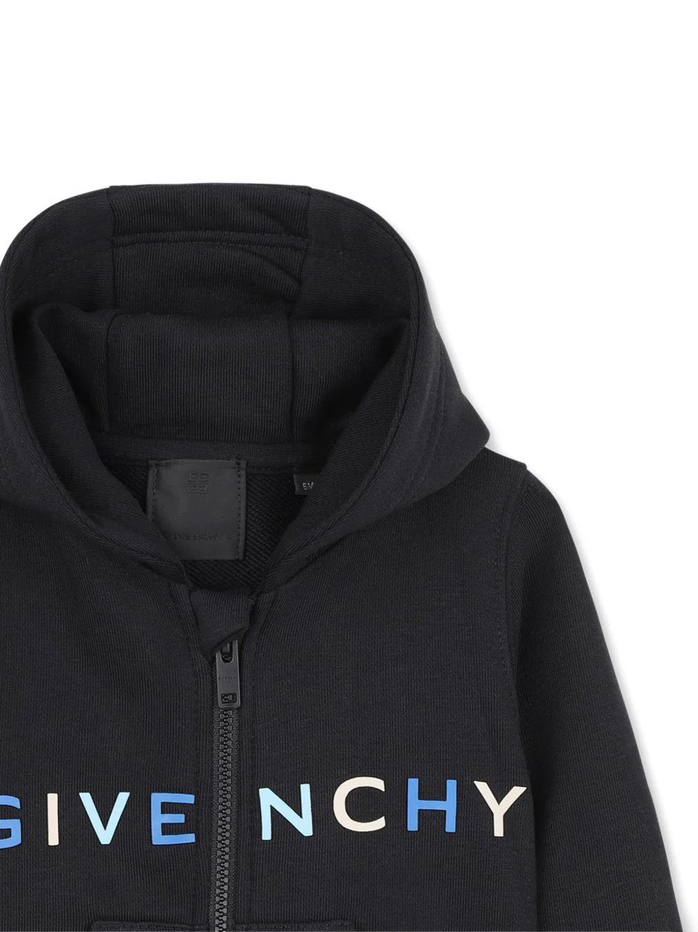 Felpa per neonato Givenchy Kids nera con scollo con cappuccio - Image 2