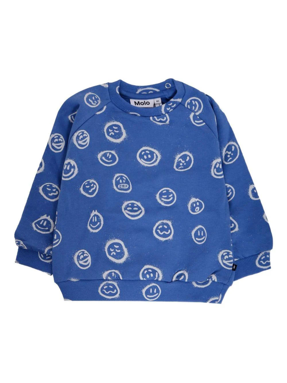 Felpa per neonato Molo blu con stampa smile all-over