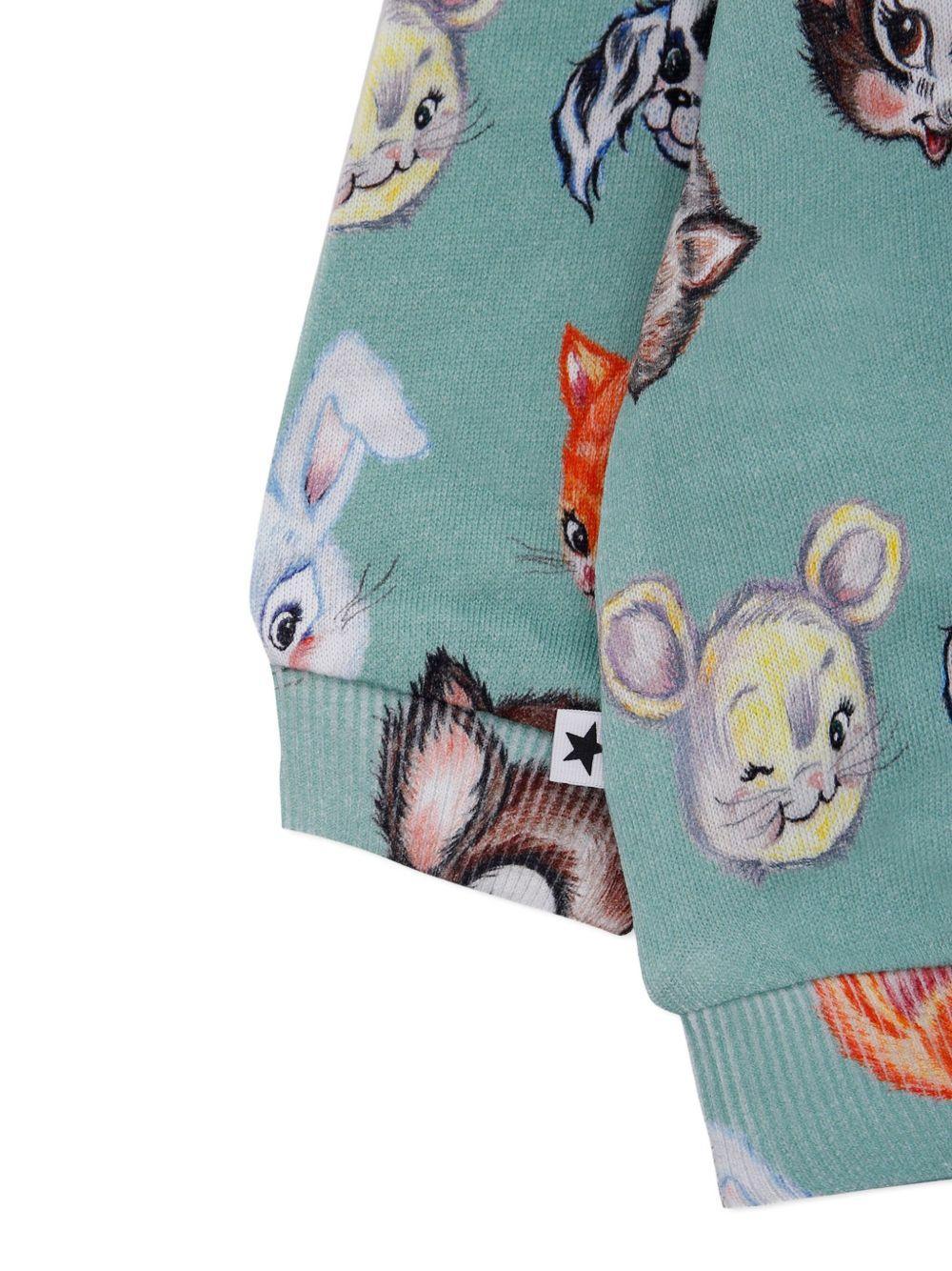 Felpa per neonato Molo verde Disc con stampa grafica all-over e maniche lunghe raglan - Image 2