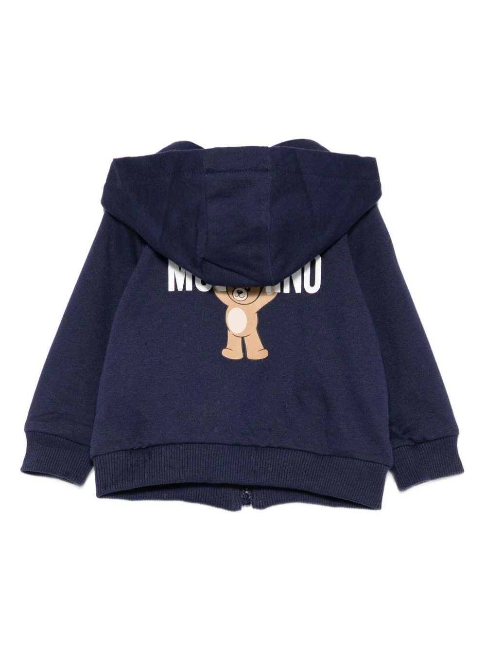 Felpa per neonato Moschino Kids blu con chiusura con zip - Image 3