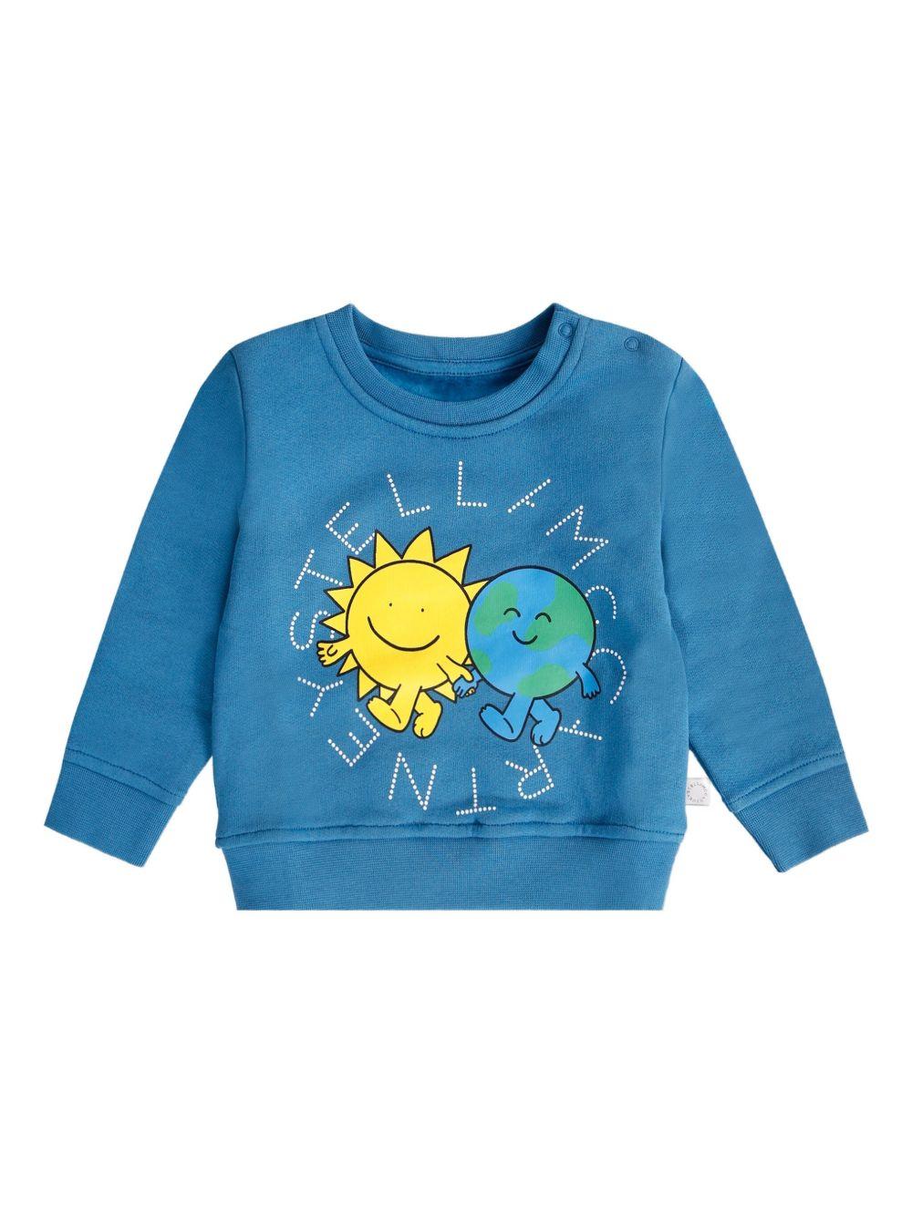 Felpa per neonato Stella McCartney Kids blu con stampa grafica sul davanti