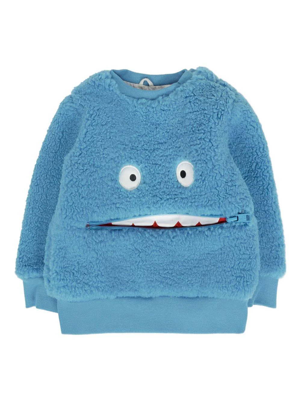 Felpa per neonato Stella McCartney Kids blu con texture teddy in pile
