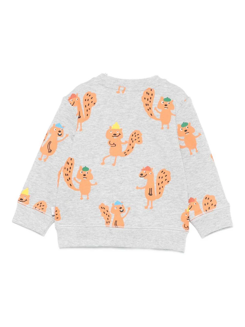 Felpa per neonato Stella McCartney Kids grigio con stampa scoiattoli - Image 3