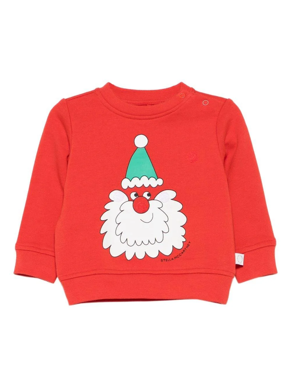 Felpa per neonato Stella McCartney Kids rosso con stampa Babbo Natale