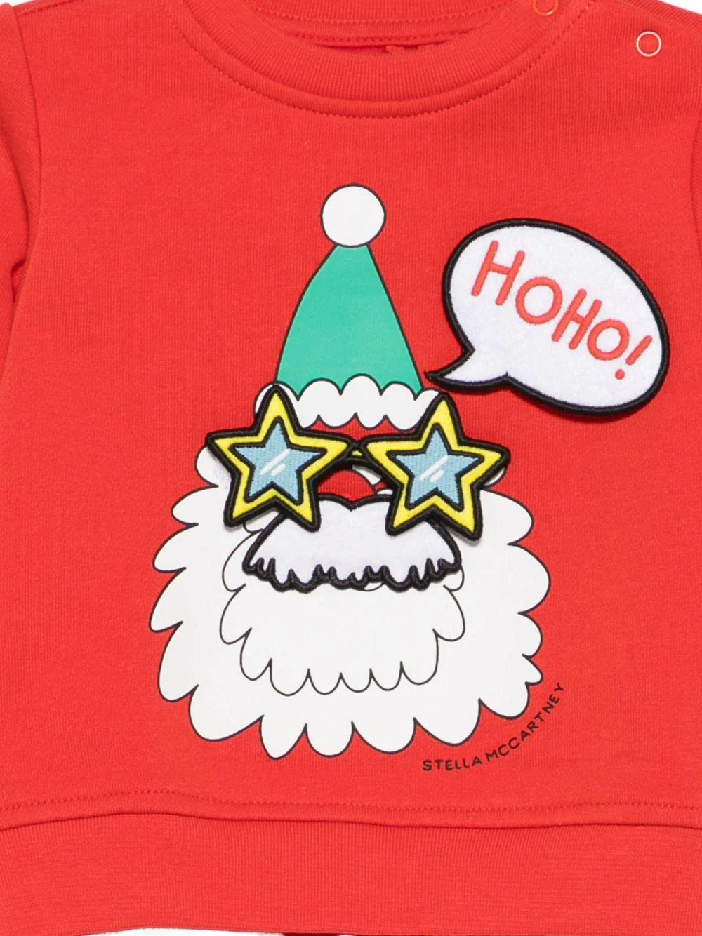 Felpa per neonato Stella McCartney Kids rosso con stampa Babbo Natale - Image 3
