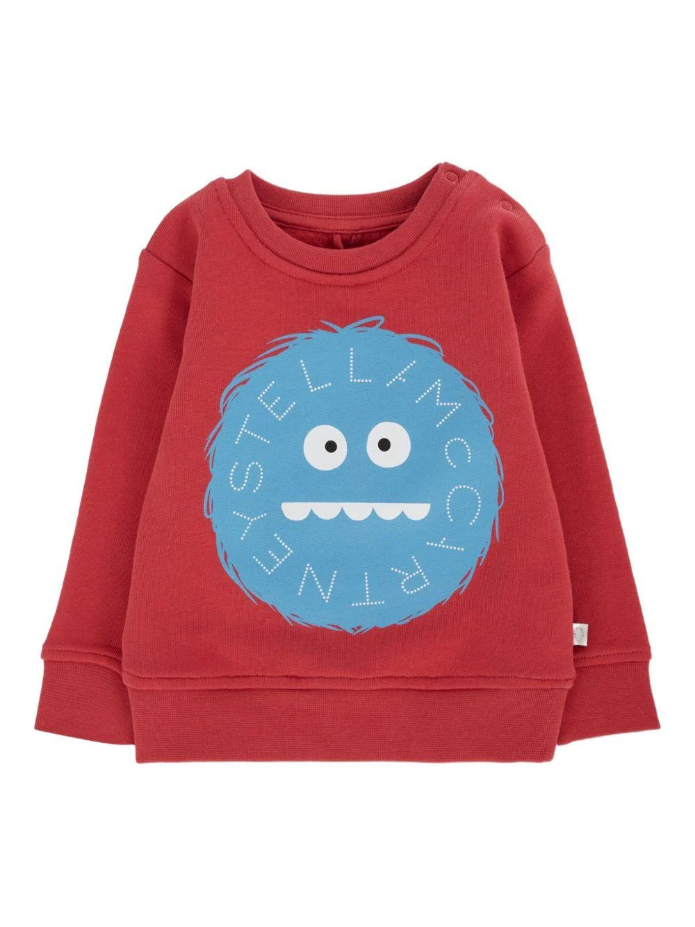 Felpa per neonato Stella McCartney Kids rosso con stampa mostro