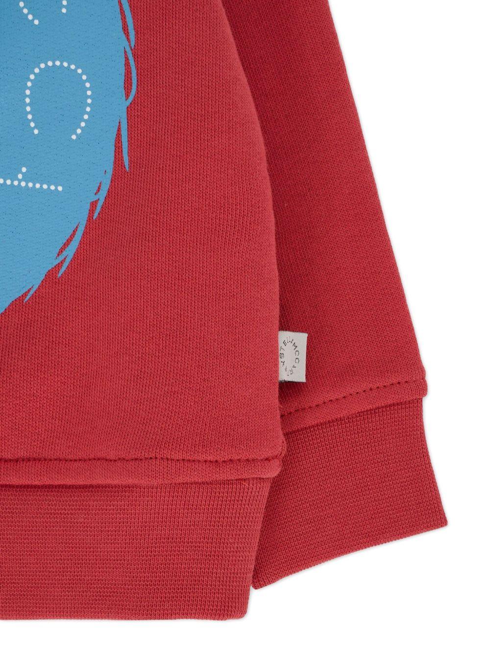 Felpa per neonato Stella McCartney Kids rosso con stampa mostro - Image 2