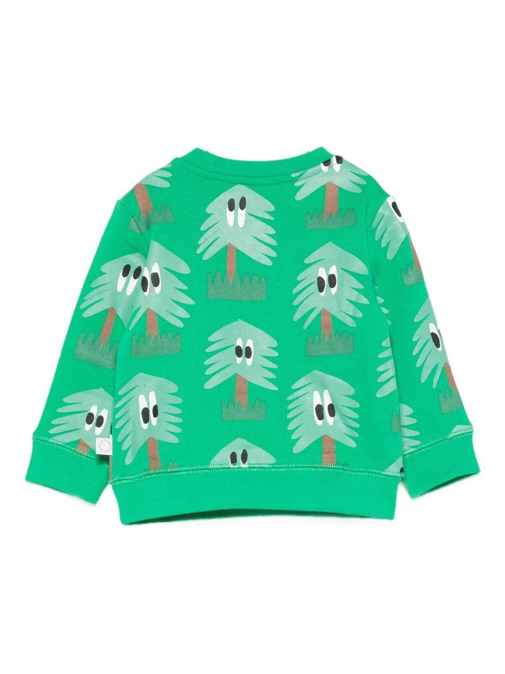 Felpa per neonato Stella McCartney Kids verde con stampa alberelli - Image 3