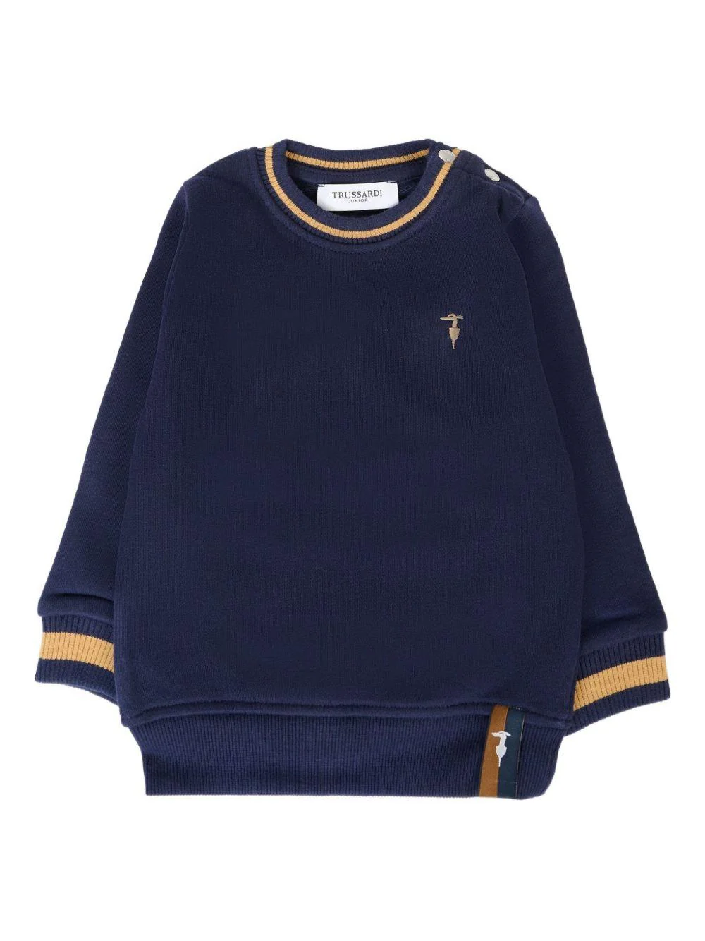 Felpa per neonato Trussardi Junior blu con bordi a coste