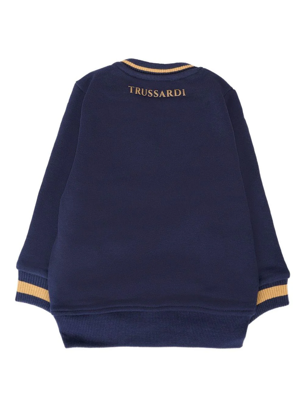 Felpa per neonato Trussardi Junior blu con bordi a coste - Image 2