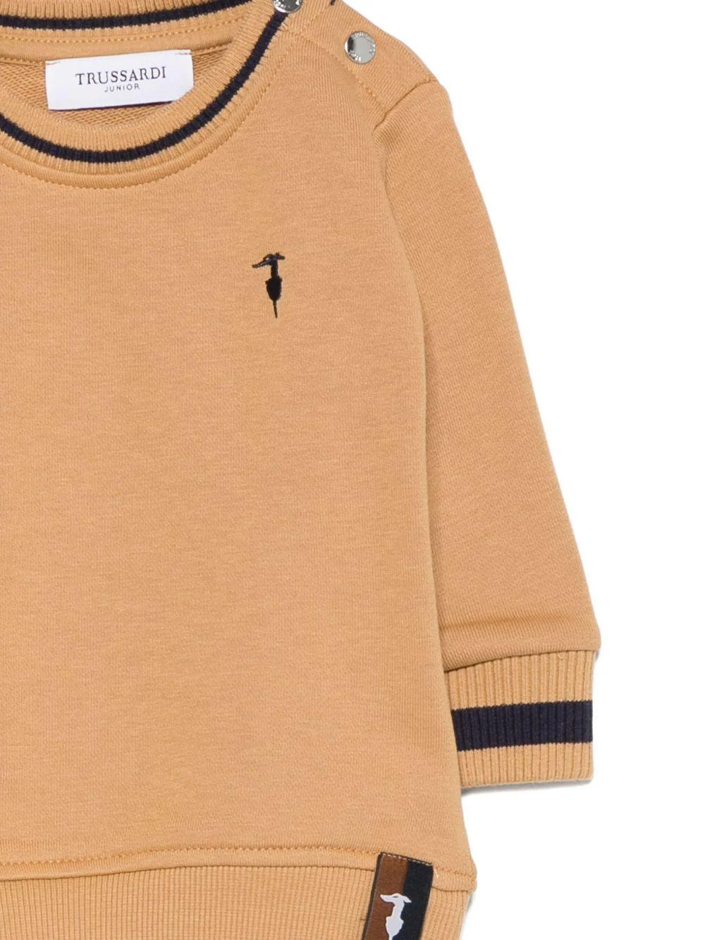 Felpa per neonato Trussardi Junior marrone con bordi a coste - Image 2