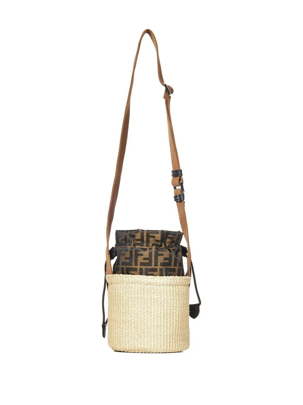 Borsa a tracolla per bambina Fendi Kids beige con motivo bear - Image 5