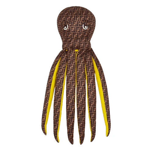 Peluche Polpo per bambini Fendi Kids marrone con motivo FF