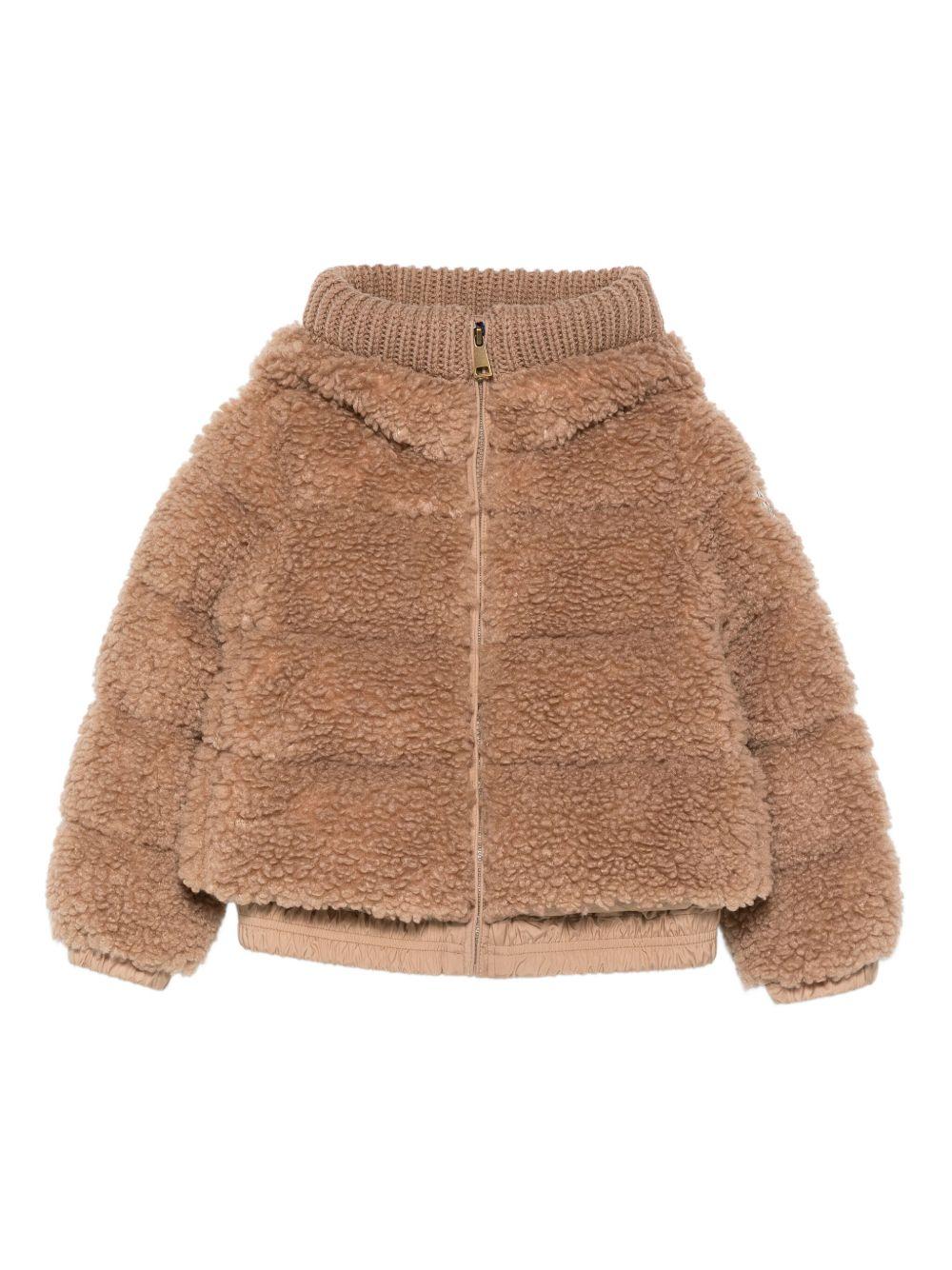 Giacca Adalbertas per bambina Moncler Enfant Adalbertas marrone in pile con zip