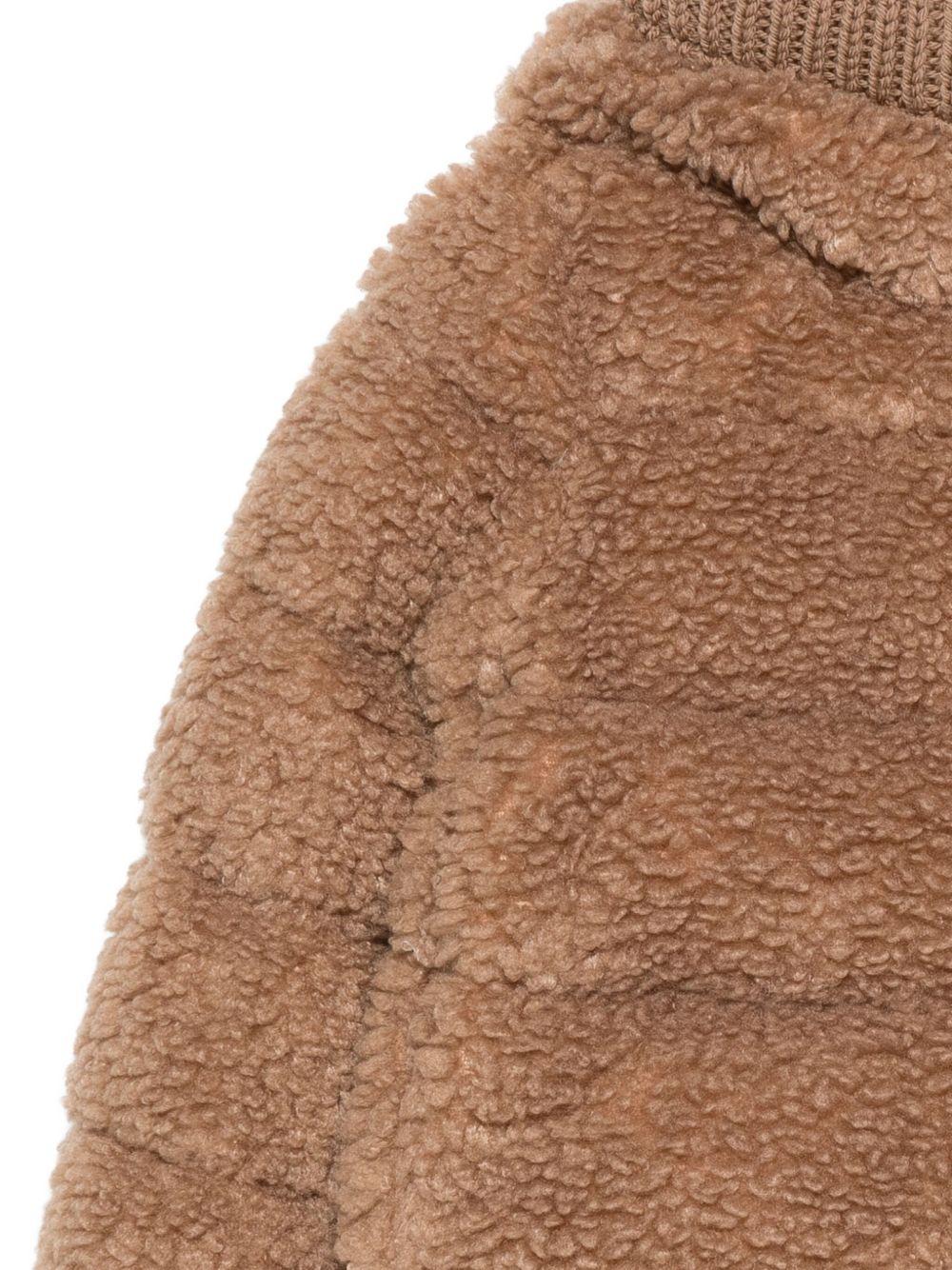 Giacca Adalbertas per bambina Moncler Enfant Adalbertas marrone in pile con zip - Image 2