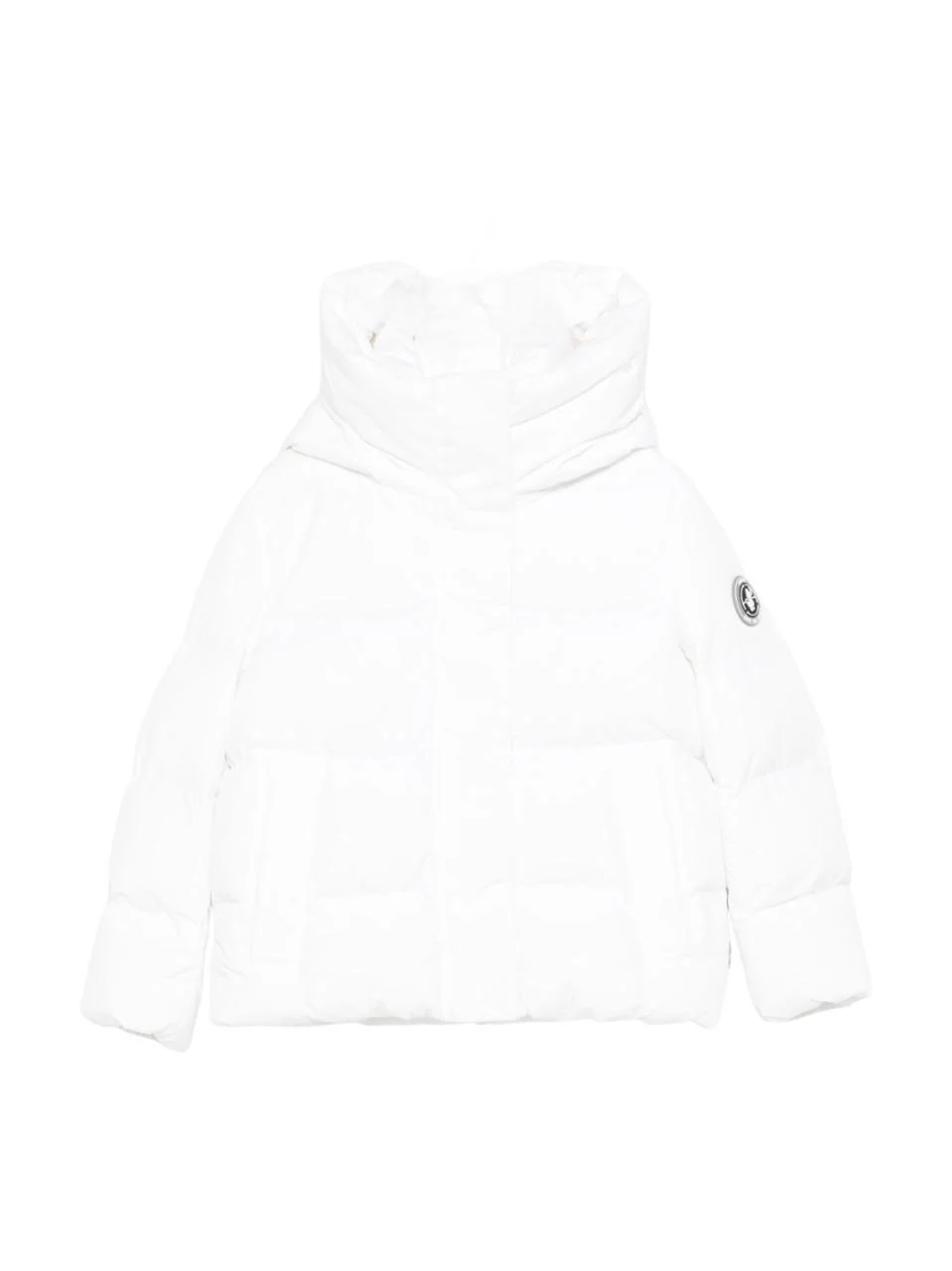 Giacca imbottita per bambina Save The Duck Kids bianco con collo a imbuto