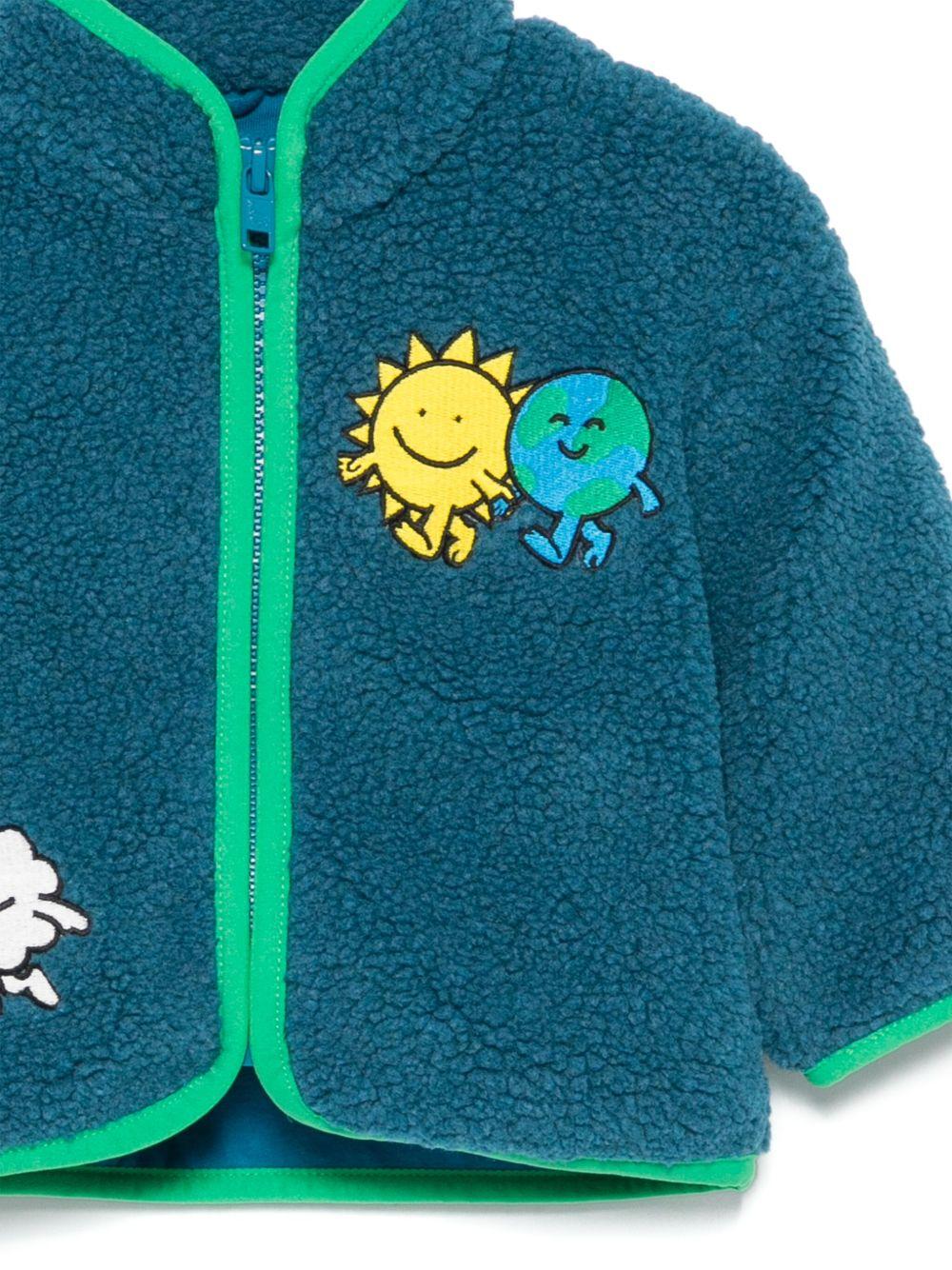 Giacca in pile per neonato Stella McCartney Kids Earth Friends blu - Image 3