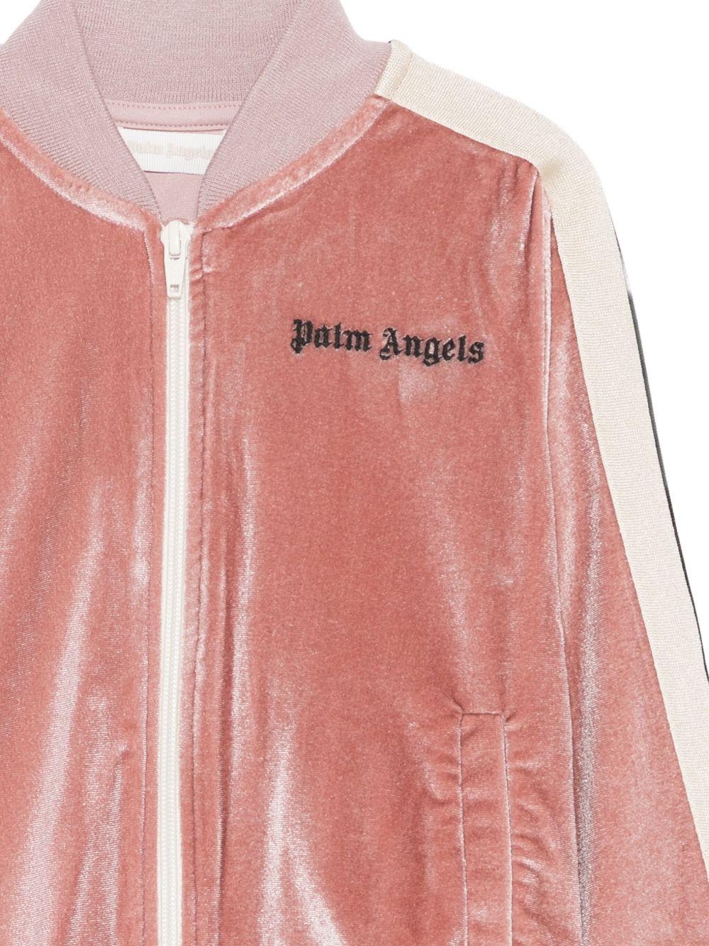 Giacca per bambina Palm Angels Kids rosa con righe - Image 3