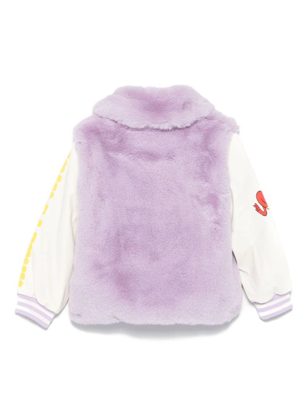 Giacca per bambina Stella McCartney Kids viola in pelliccia sintetica con cerniera - Image 3