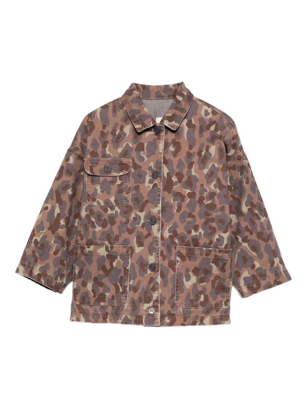 Giacca per bambino Douuod Kids marrone coon stampa camouflage