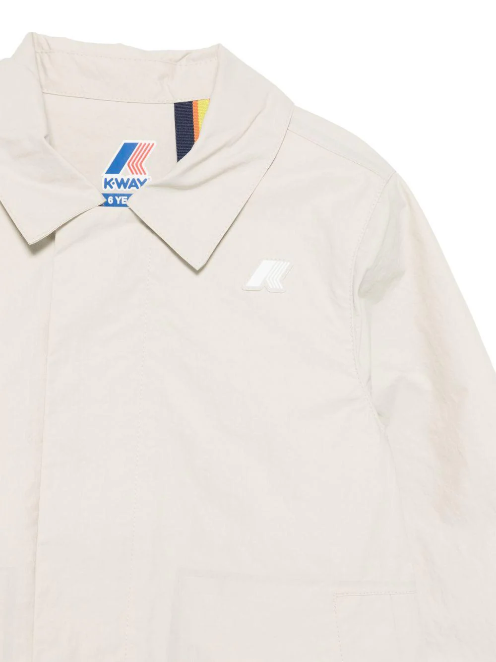 Giacca per bambino K-Way Kids P. Broen beige con due tasche laterali a fessura - Image 2
