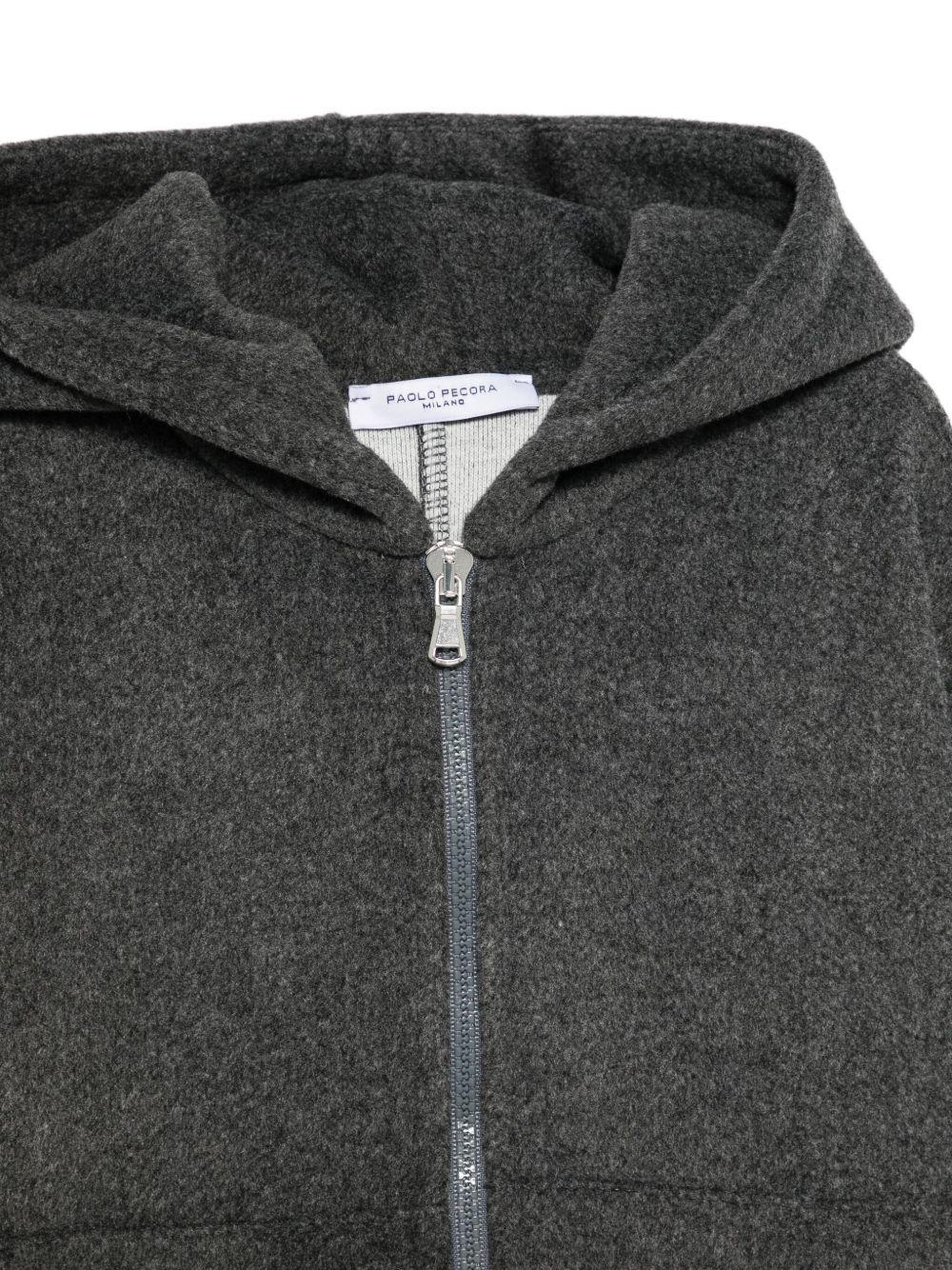 Giacca per bambino Paolo Pecora Kids grigio con cappuccio e cerniera - Image 3