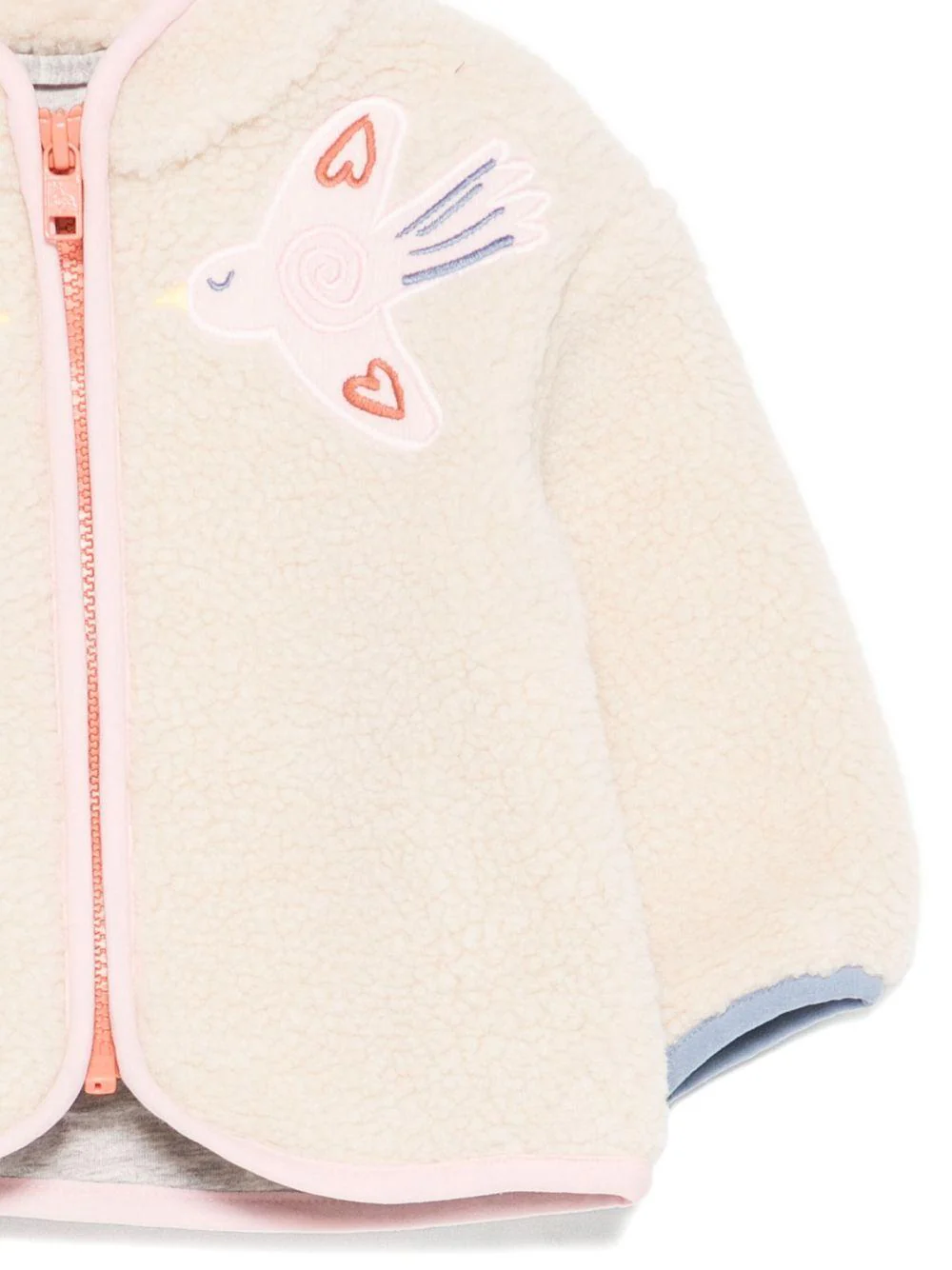 Giacca per neonata Stella McCartney Kids beige con ricamo uccellini - Image 2