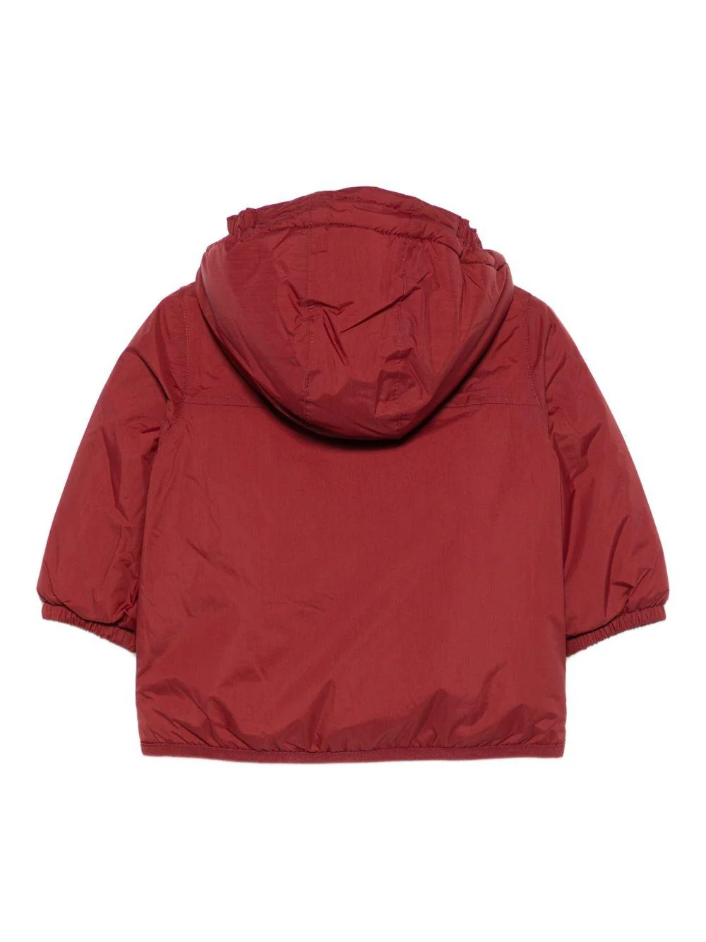 Giacca per neonati K-Way Kids rosso con cappuccio e zip frontale - Image 2