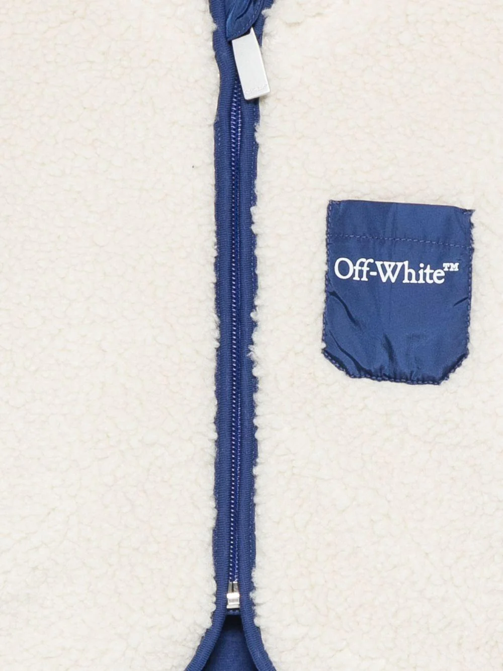 Giacca per neonato Off-White Kids bianco con tasca applicata - Image 3