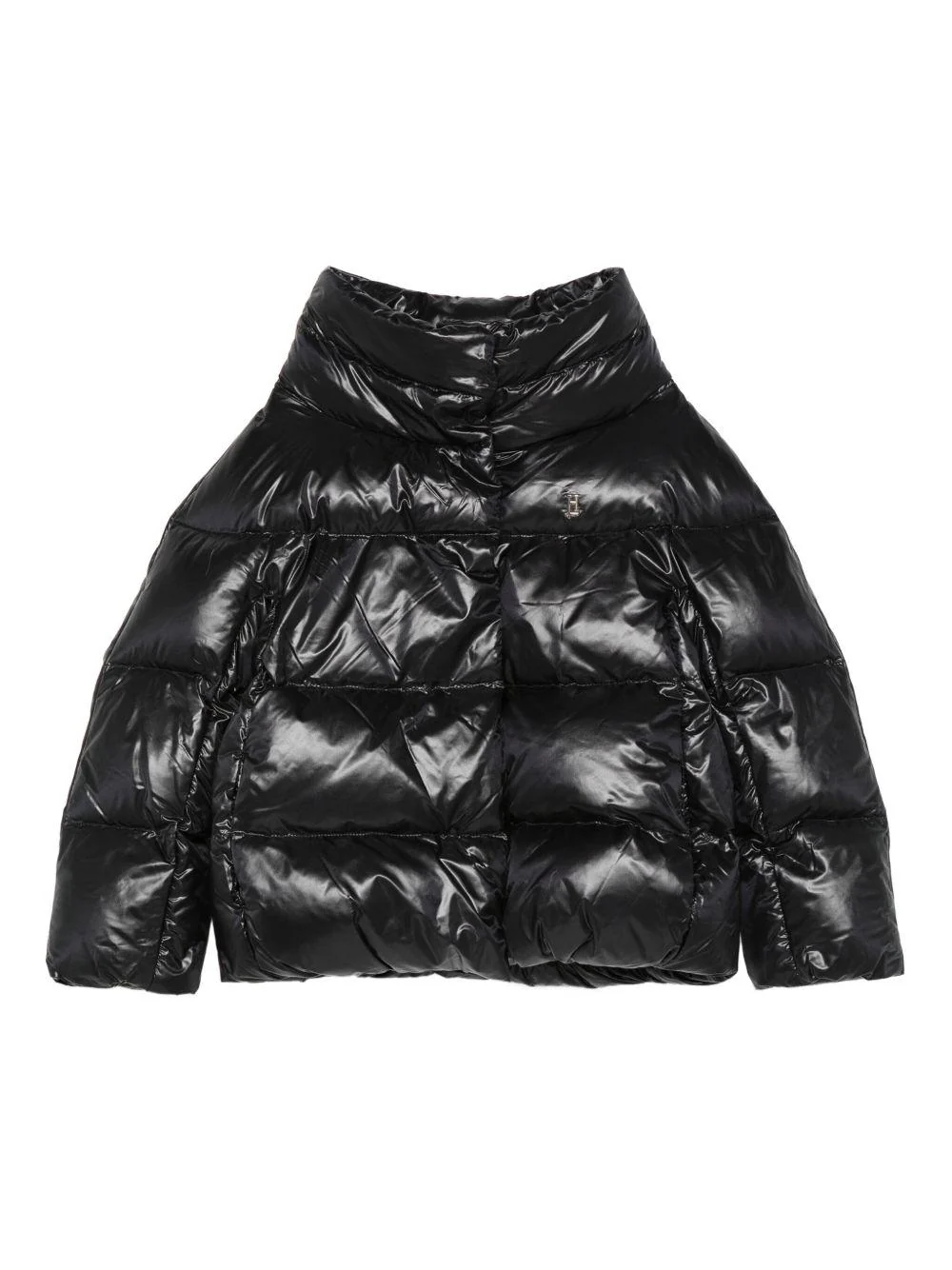 Giacca trapuntata per bambina Herno Kids nero a collo alto