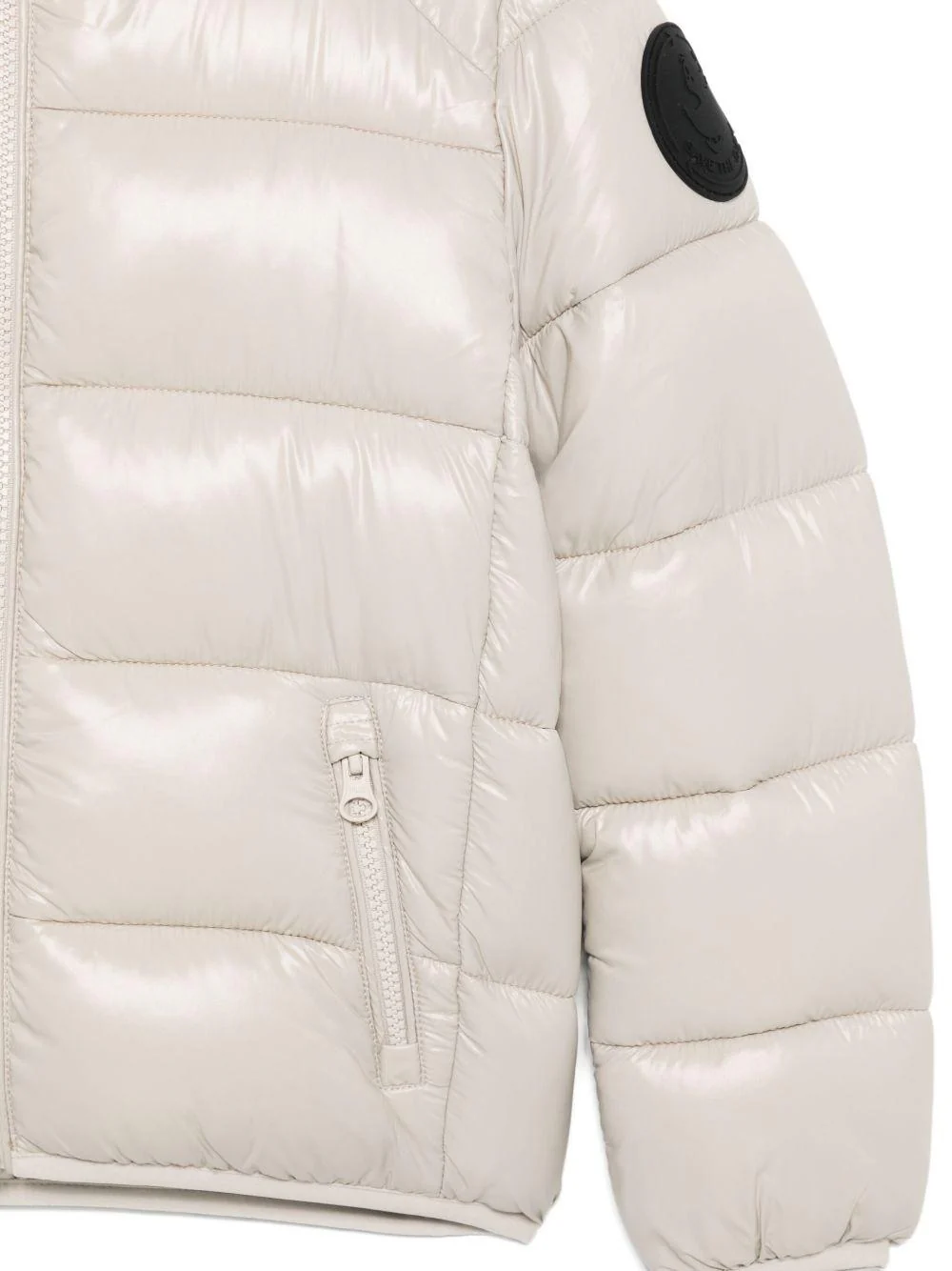 Giacca trapuntata per bambino Save The Duck Kids beige con cappuccio - Image 3